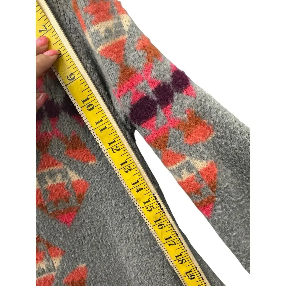 Free People We The Free Navajo Aztec Cardigan Wool Sweater Jacket Sz M - Picture 15 of 16